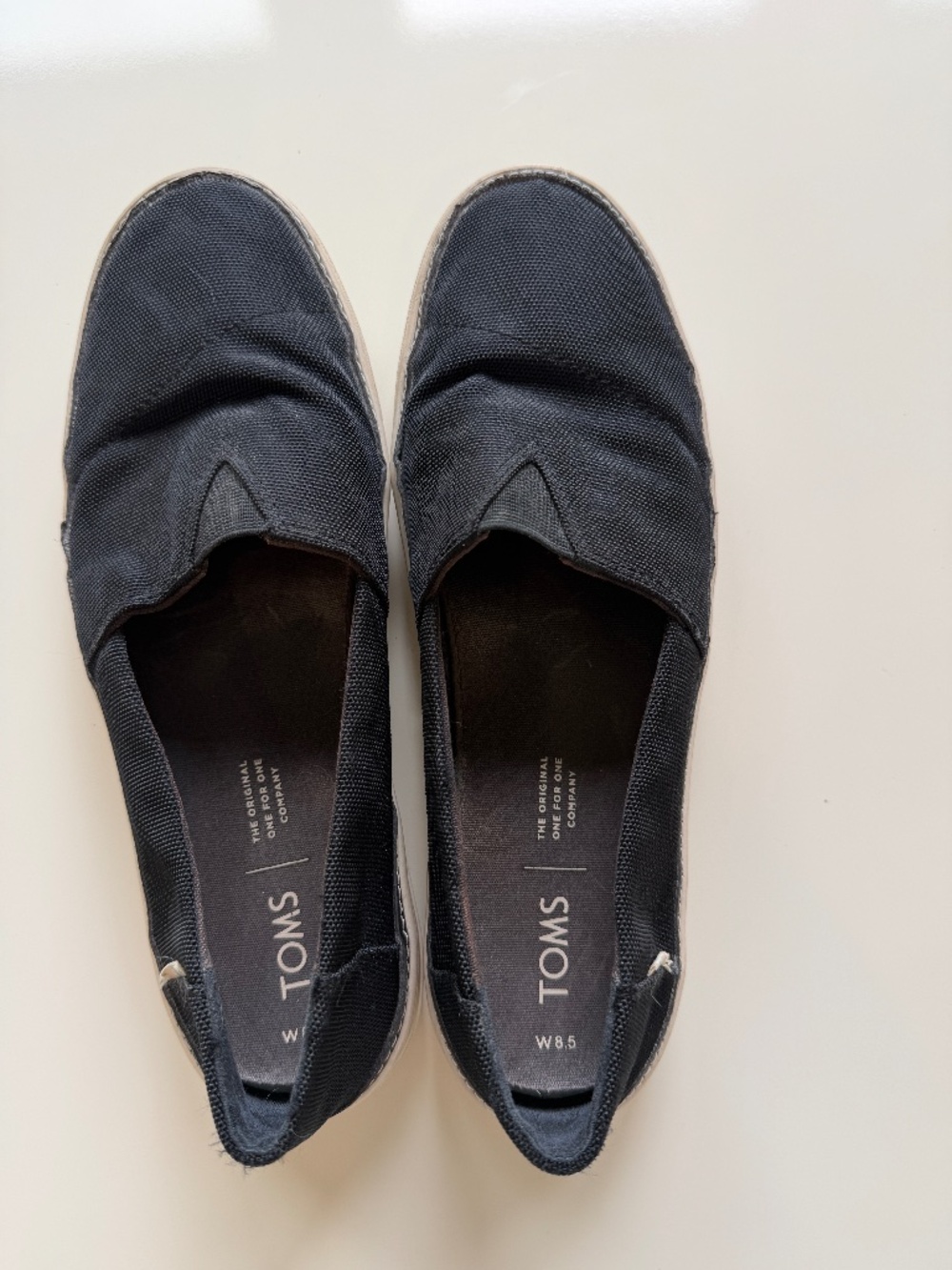 TOMS canvas shoes, Black, women size 8.5